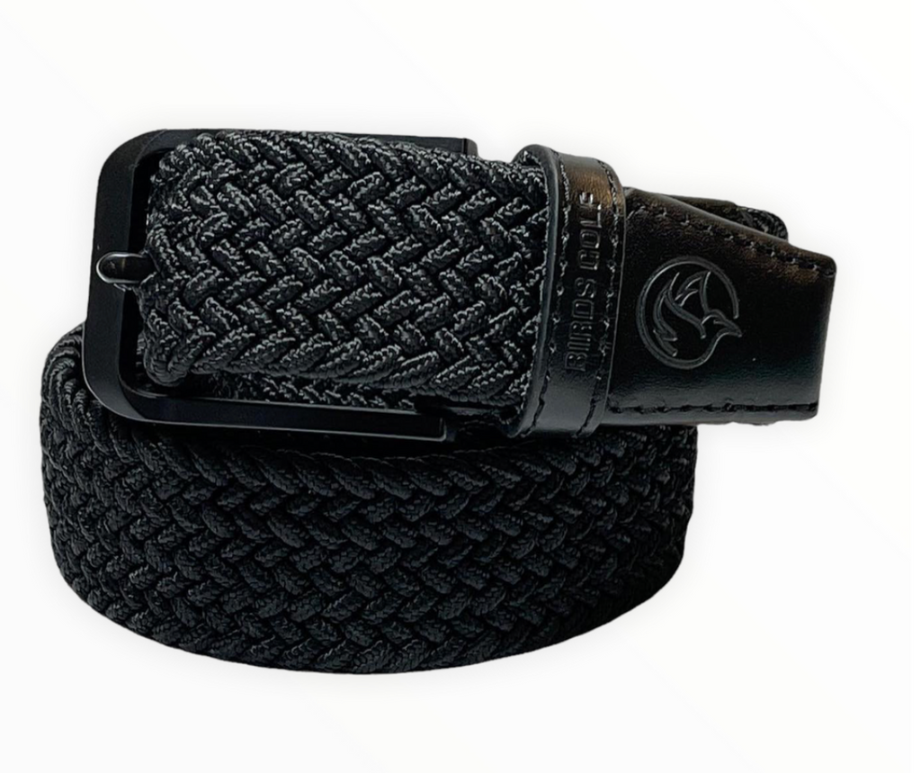 Birds Golf Braided Belt Black