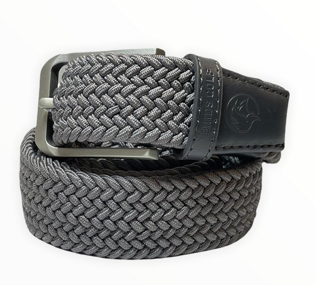 Birds Golf Braided Belt Silver