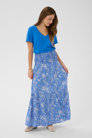Cream Tiah Skirt Blue