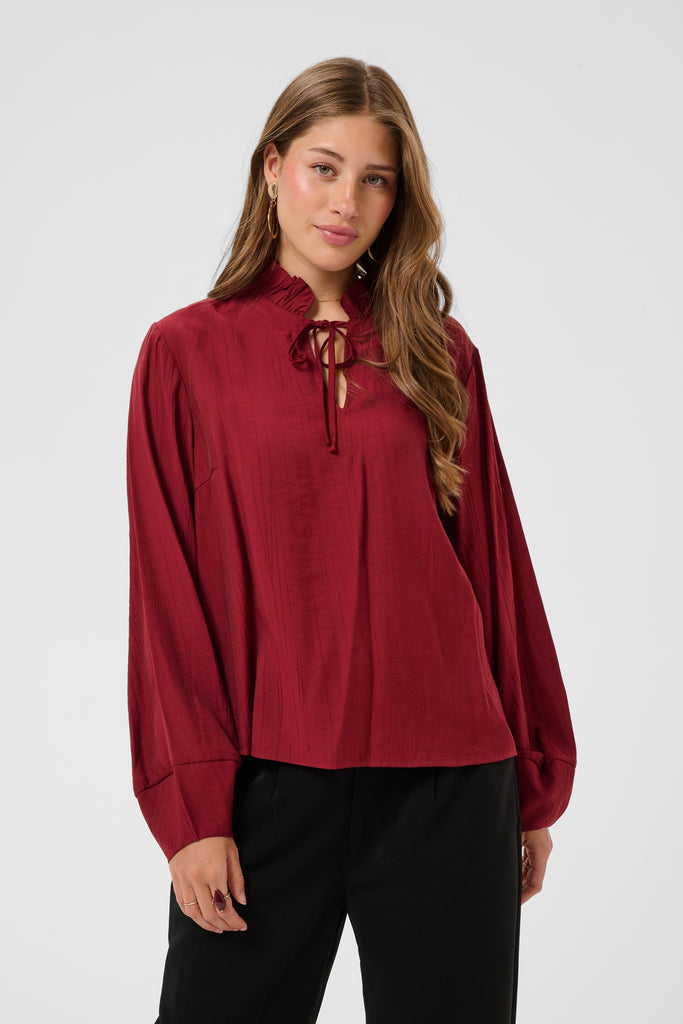 Cream Tina Blouse Cabernet