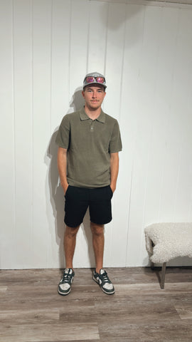 Hedge Knit Polo Lt Olive