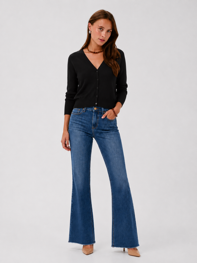 St Tropez Slim Cardigan Black