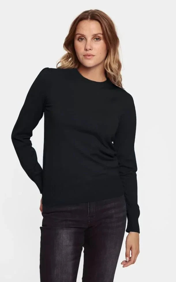 Saint Tropez Milas Round Pullover Black