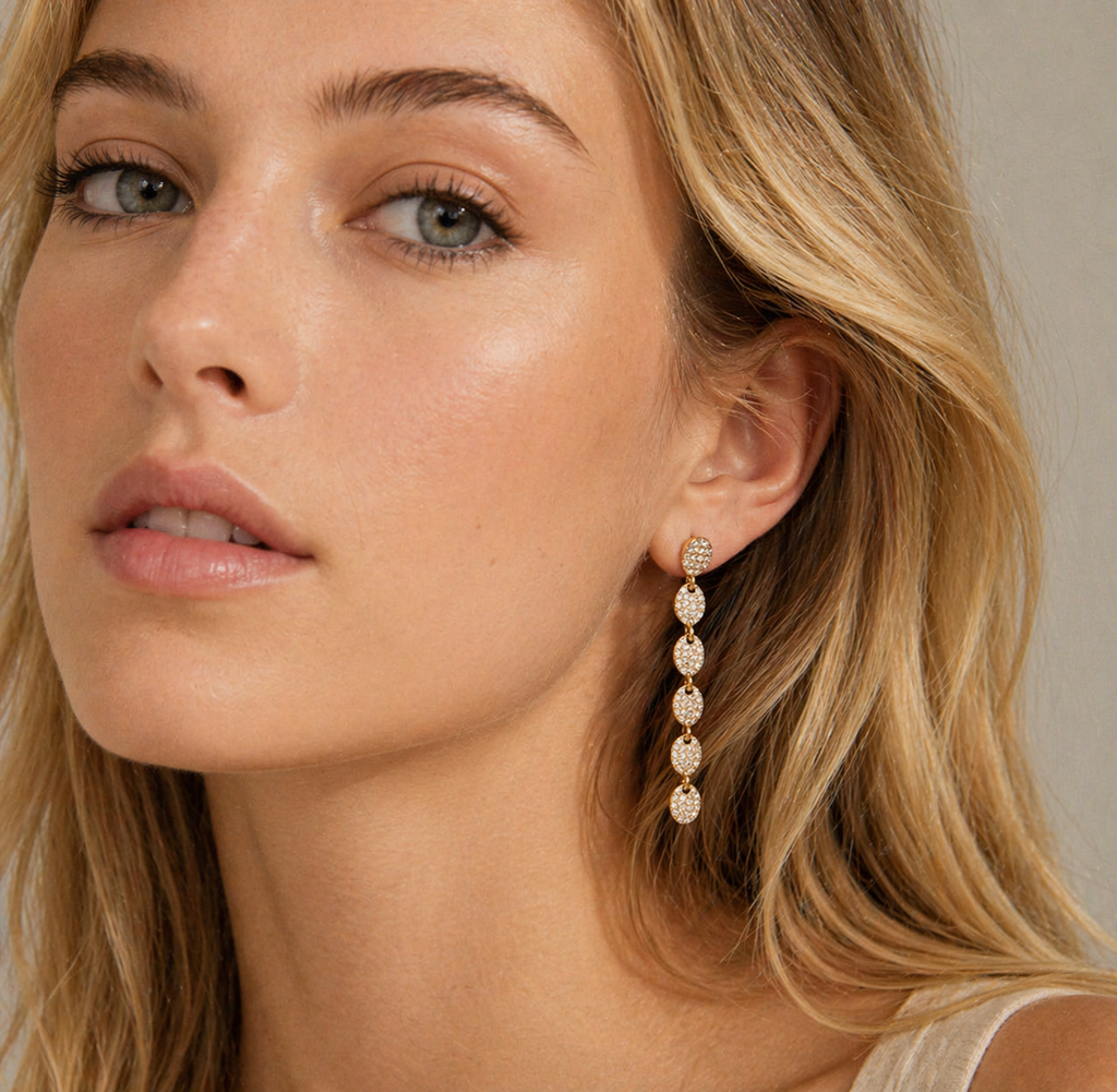 Pilgrim Beat Crystal Earring Gold