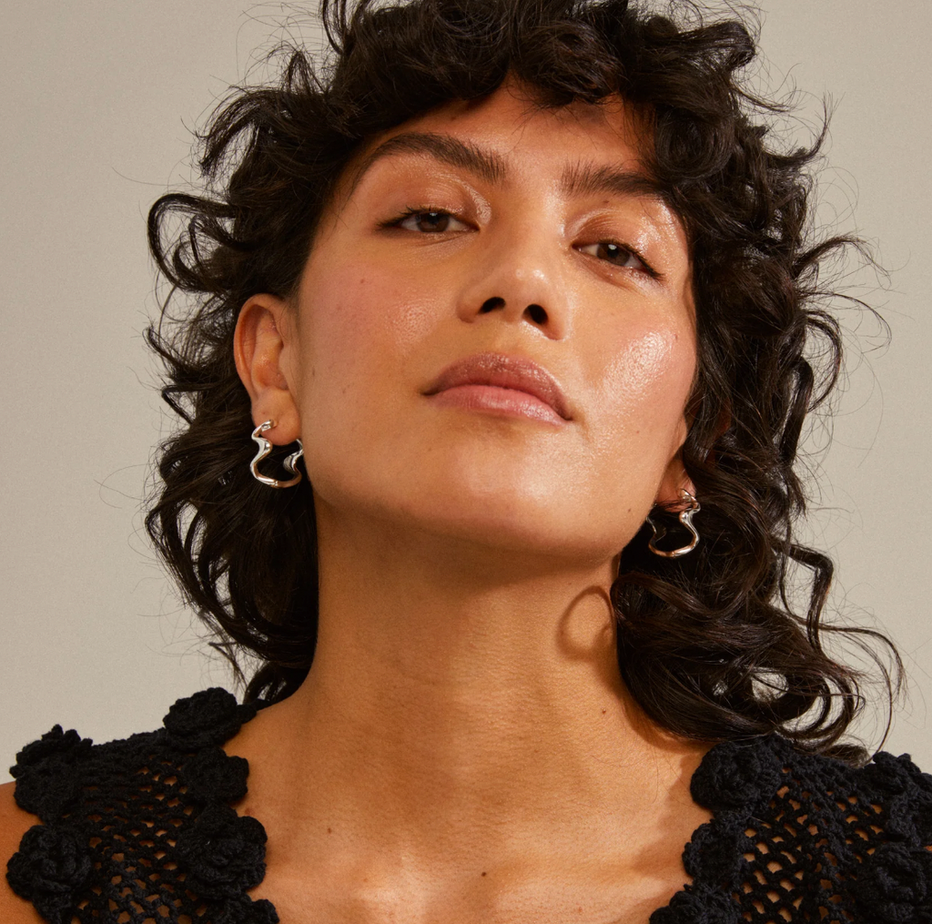 Pilgrim Moon Hoop Silver