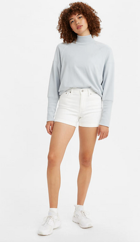 Levis Mid Length Short Chalk White