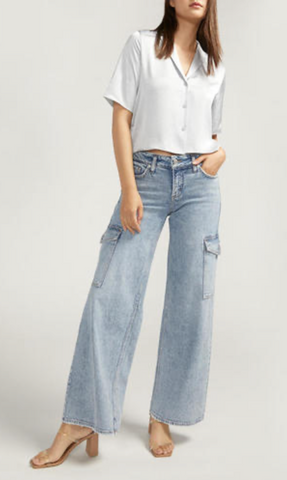Silver Suki Cargo Wide Leg ACS239
