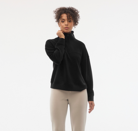 Fig Ivy 1/4 Zip Black