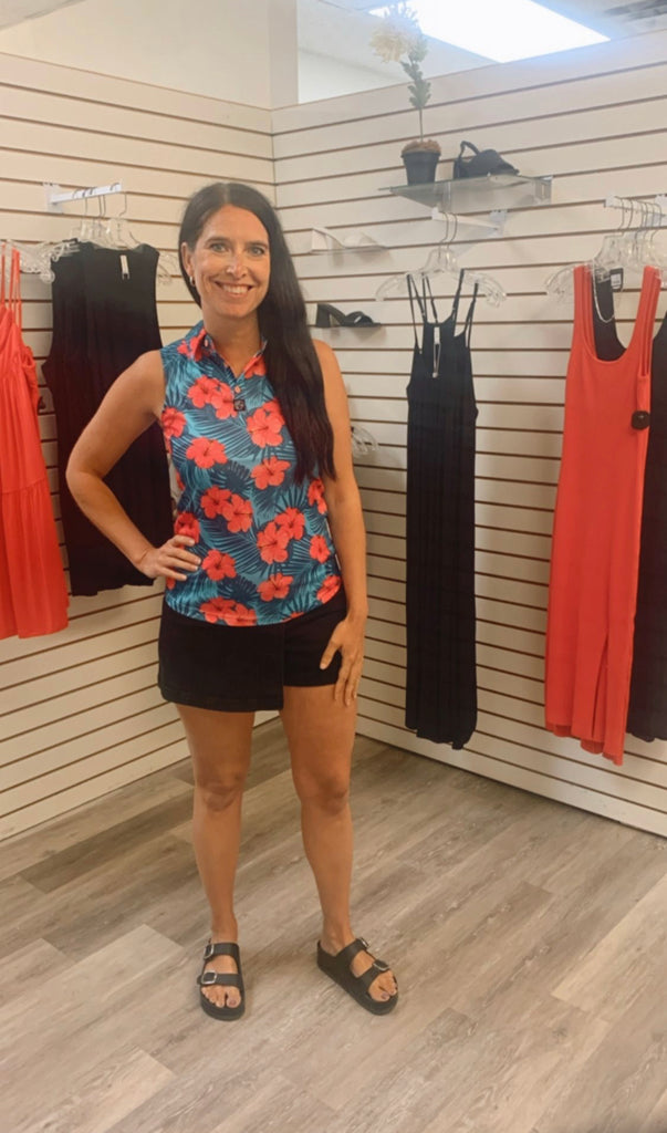 Birds Golf Pink Hibiscus Slvls