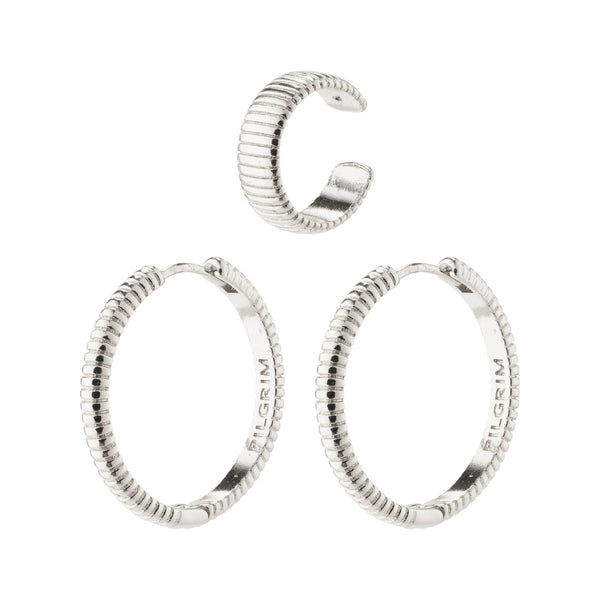 Pilgrim Xena Hoop & Cuff Earring Silver