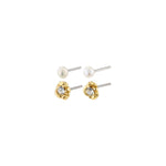 Pilgrim Tina Crystal Pearl Stud Gold