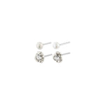 Pilgrim Tina Crystal Pearl Stud Silver