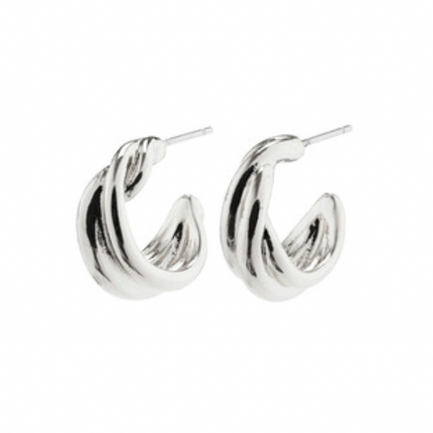 Pilgrim Courageous Twirl Earrings Silver