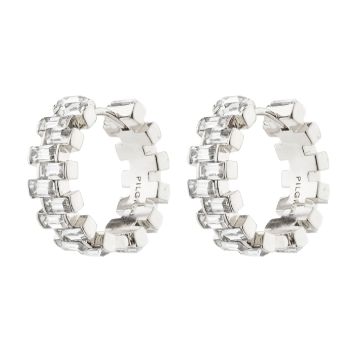 Pilgrim Create Crystal Hoop Earring Silver